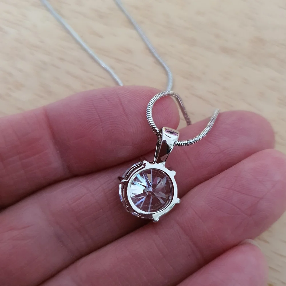 "Oh My Gosh" Silver Swarovski Crystal Necklace - Picture 4 of 5